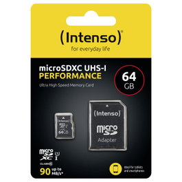 Intenso microSDXC Performance 64 GB Class 10 UHS-I U1 con adaptador