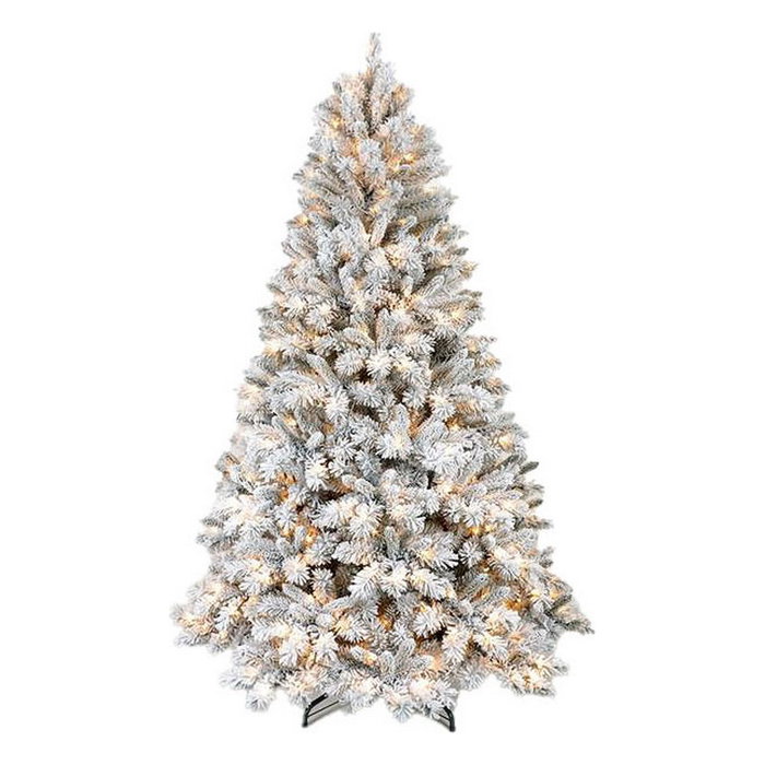 DKD Home Decor Árbol de Navidad Nevado con 150 LED Verde