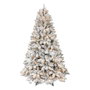DKD Home Decor Árbol de Navidad Nevado con 150 LED Verde