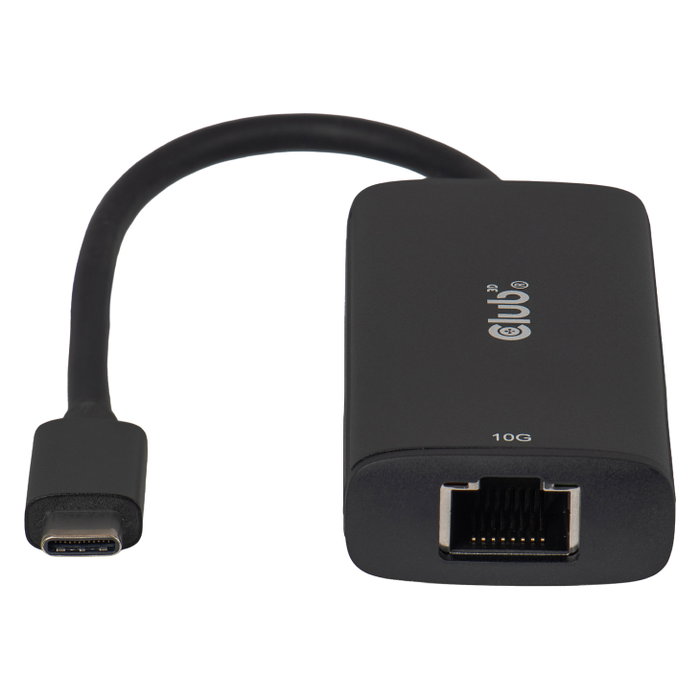 Club 3D Adaptador USB-C a RJ45 10Gbps ST/Bu Retail, Ethernet 10G, USB 3.2 Negro
