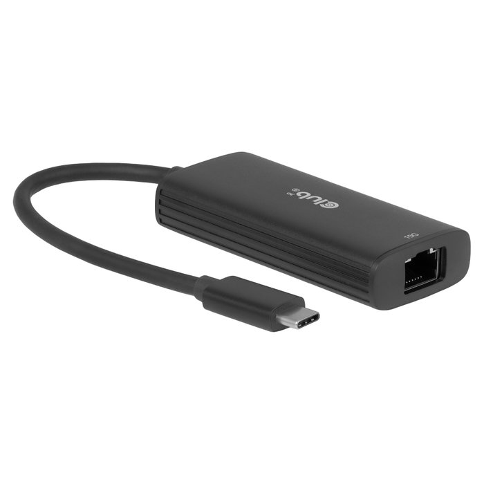 Club 3D Adaptador USB-C a RJ45 10Gbps ST/Bu Retail, Ethernet 10G, USB 3.2 Negro