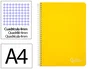 Liderpapel Cuaderno espiral A4 Witty tapa dura 80h 90gr cuadro 4mm amarillo