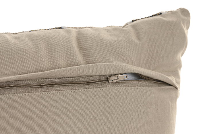 DKD Home Decor Cojín de Algodón y Velvet 45x45 cm, Gris Claro y Beige, Pack de 2