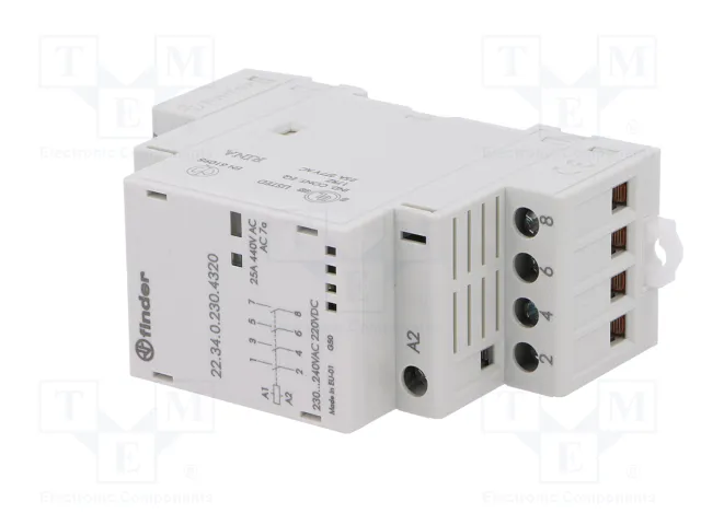 FINDER Contactor de Instalación 4-Polar 25A 230VAC/230VDC NO x4 FINDER Contactor de Instalación 4-Polar 25A 230VAC/230VDC NO x4