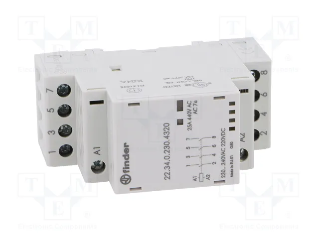 FINDER Contactor de Instalación 4-Polar 25A 230VAC/230VDC NO x4 FINDER Contactor de Instalación 4-Polar 25A 230VAC/230VDC NO x4
