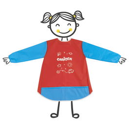 Carioca Delantal Impermeable 33101 para Niños de 5-8 Años, Ajustable, con Bolsillos, Cierre Velcro, Lavable a Máquina, Azul y Rojo