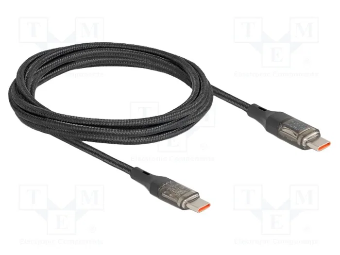 DeLOCK Cable USB Type-C a USB Type-C PD 3.0 100 W con indicador de potencia, 2 m