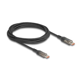 DeLOCK Cable USB Type-C a USB Type-C PD 3.0 100 W con indicador de potencia, 2 m, Negro