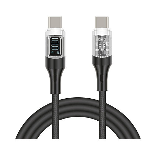 DeLOCK Cable USB Type-C a USB Type-C PD 3.0 100 W con indicador de potencia, 2 m, Negro