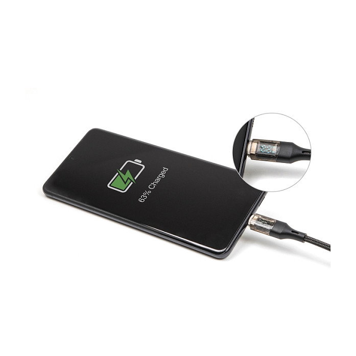 DeLOCK Cable USB Type-C a USB Type-C PD 3.0 100 W con indicador de potencia, 2 m, Negro