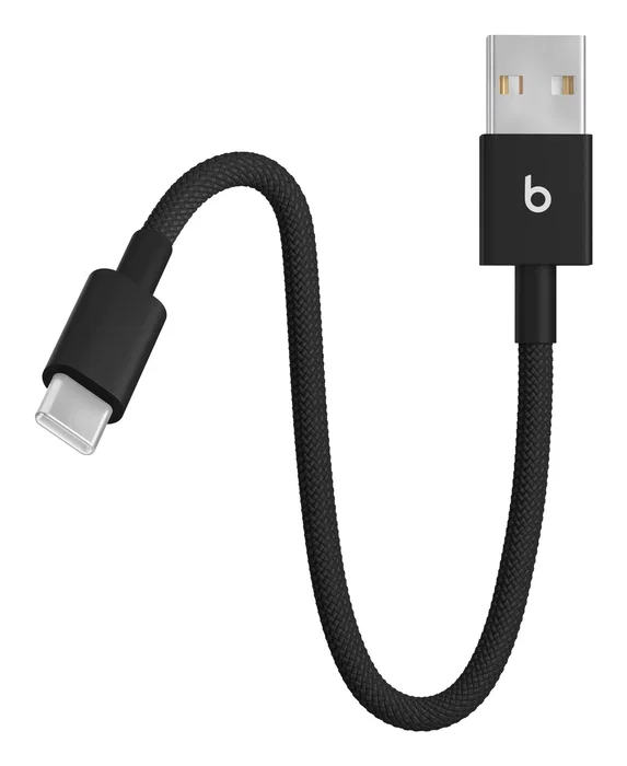 Beats MEQL4ZM/A Cable de Carga USB 2.0 USB-A a USB-C 0.2 m (20 cm) Trenzado, Compatible con iPhone 16/15 Pro, iPad, AirPods - Negro