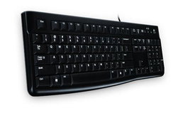 Logitech K120 Teclado USB para Empresas, Diseño Resistente a Salpicaduras, Teclas Cómodas y Silenciosas, Durabilidad 10 Millones de Pulsaciones
