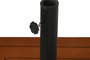 DKD Home Decor Base Parasol Terraza y Jardín Negro y Natural Eucalipto Granito Metal Ruedas Desmontable 48 x 39 x 48 cm