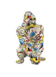 DKD Home Decor Figura de Gorila en Resina Dorado