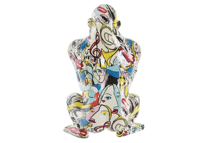 DKD Home Decor Figura de Gorila en Resina Dorado DKD Home Decor Figura de Gorila en Resina Dorado