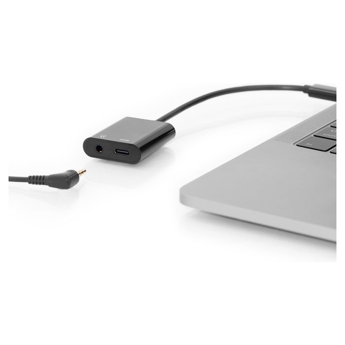 Digitus Adaptador USB-C a USB-C y Conector 3.5 mm, USB 3.2 Gen 1, Plug and Play, Longitud Cable 0.2m, Color Negro