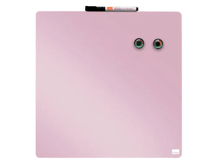 Nobo Pizarra Magnética Blanca para Hogar Color Rosa 360x360 mm