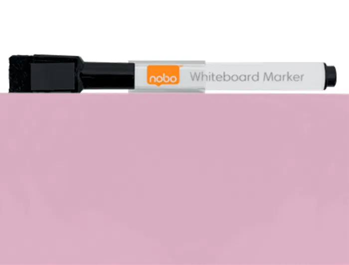 Nobo Pizarra Magnética Blanca para Hogar Color Rosa 360x360 mm
