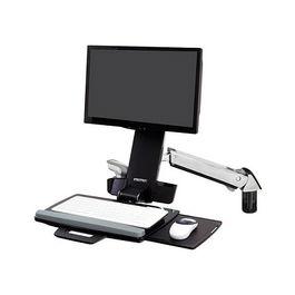 Ergotron Styleview Sit-Stand Combo Arm - Brazo Ajustable para Monitor, hasta 61 cm (24"), Pared, Aluminio, 13.2 kg, 100x100 mm VESA, Inclinación -30° a +30°, Rotación 360°