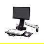 Ergotron Styleview Sit-Stand Combo Arm - Brazo Ajustable para Monitor, hasta 61 cm (24"), Pared, Aluminio, 13.2 kg, 100x100 mm VESA, Inclinación -30° a +30°, Rotación 360°