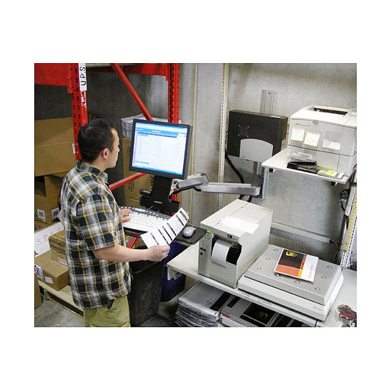 Ergotron Styleview Sit-Stand Combo Arm - Brazo Ajustable para Monitor, hasta 61 cm (24"), Pared, Aluminio, 13.2 kg, 100x100 mm VESA, Inclinación -30° a +30°, Rotación 360°