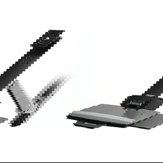 Ergotron Styleview Sit-Stand Combo Arm - Brazo Ajustable para Monitor, hasta 61 cm (24"), Pared, Aluminio, 13.2 kg, 100x100 mm VESA, Inclinación -30° a +30°, Rotación 360°