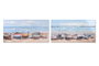 DKD Home Decor Cuadro Mediterraneo Multicolor 3 x 60 x 120 cm (2 Unidades) Lienzo MDF Hecho a mano