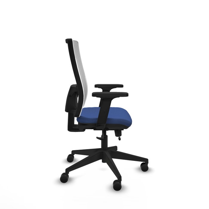 PIQUERAS Y CRESPO Silla de oficina Horna con mecanismo Sincro/Traslack Azul marino y Blanco