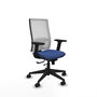PIQUERAS Y CRESPO Silla de oficina Horna con mecanismo Sincro/Traslack Azul marino y Blanco