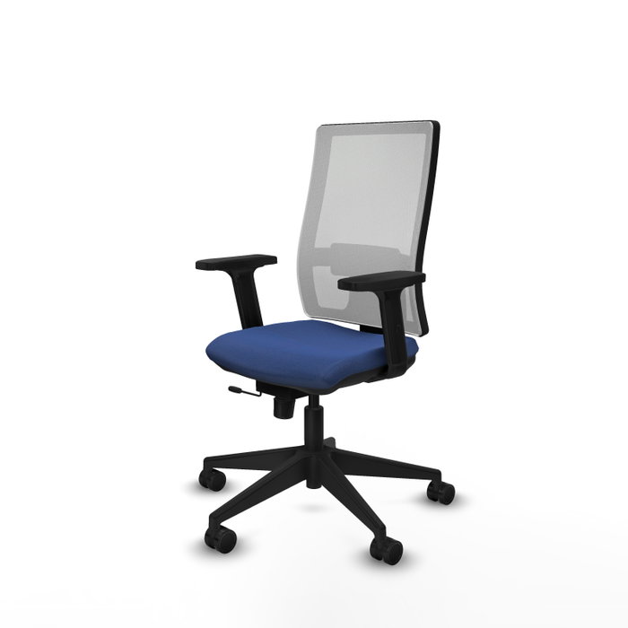 PIQUERAS Y CRESPO Silla de oficina Horna con mecanismo Sincro/Traslack Azul marino y Blanco