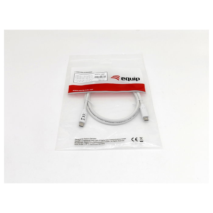 EQUIP Cable USB-C 3.2 Gen 1 a USB-C PD 60W, Transferencia 5 Gbit/s, Carga Rápida, 0.5 m, Blanco, Ref: 128365 EQUIP Cable USB-C 3.2 Gen 1 a USB-C PD 60W, Transferencia 5 Gbit/s, Carga Rápida, 0.5 m, Blanco, Ref: 128365