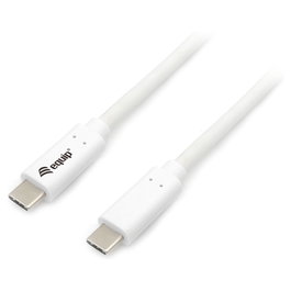 EQUIP Cable USB-C 3.2 Gen 1 a USB-C PD 60W, Transferencia 5 Gbit/s, Carga Rápida, 0.5 m, Blanco, Ref: 128365