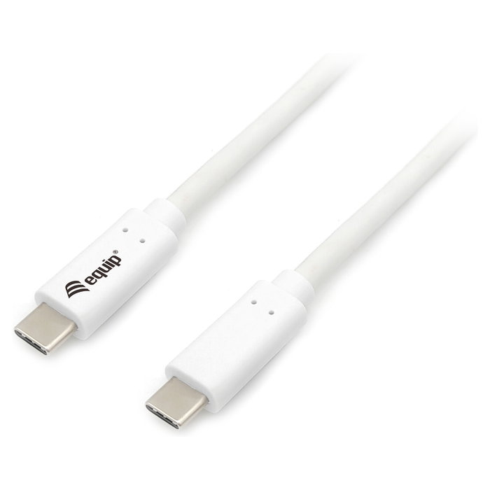 EQUIP Cable USB-C 3.2 Gen 1 a USB-C PD 60W, Transferencia 5 Gbit/s, Carga Rápida, 0.5 m, Blanco, Ref: 128365 EQUIP Cable USB-C 3.2 Gen 1 a USB-C PD 60W, Transferencia 5 Gbit/s, Carga Rápida, 0.5 m, Blanco, Ref: 128365