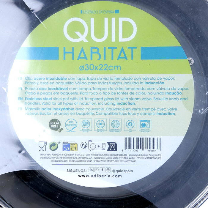 Quid Olla de Acero Inoxidable Habitat QD 30x22cm 15L