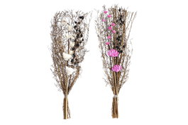 DKD Home Decor Surtido de 2 Ramos de Flores Secas 30x30x65 cm