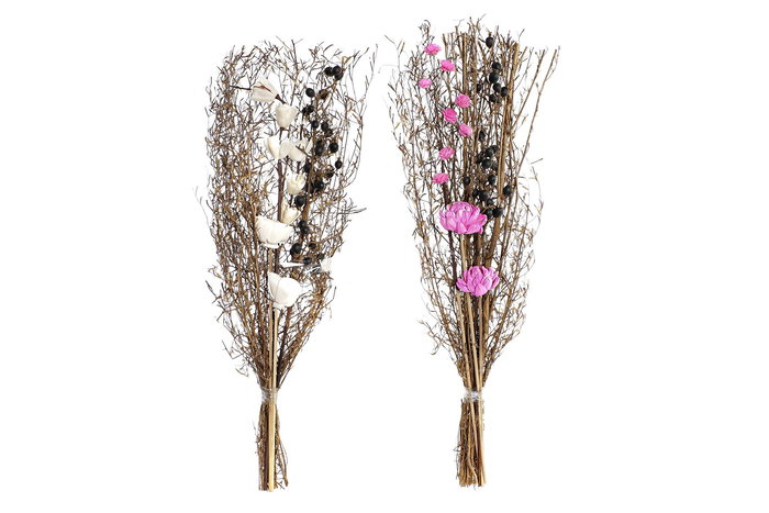 DKD Home Decor Ramo Cottage Blanco Rosa 30 x 65 x 30 cm (2 Unidades) DKD Home Decor Ramo Cottage Blanco Rosa 30 x 65 x 30 cm (2 Unidades)