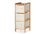 Kipit Estanteria Bambu 3 Cajones Blanco 28.5x26x70 cm (Set de 2)