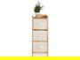 Kipit Estanteria Bambu 3 Cajones Blanco 28.5x26x70 cm (Set de 2)