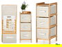 Kipit Estanteria Bambu 3 Cajones Blanco 28.5x26x70 cm (Set de 2)