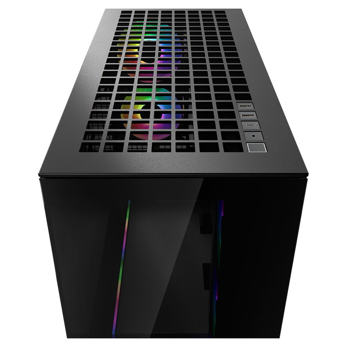 ARCTIC Xtender Midi Tower para Gaming Negro con Panel de Vidrio Templado Espejo, Sin Montaje Vertical GPU, Refrigeración Incluida, E-ATX, Gestión de Cables