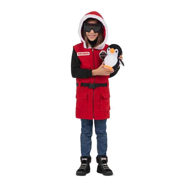 My Other Me Disfraz Explorador/a Polo Norte Gafas Ski Chaleco Capucha Pingüino Peluche Talla 5-7 Años