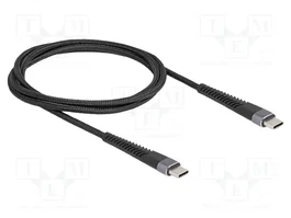 DeLOCK Cable USB 2.0 Tipo C a Tipo C de 1 m, 60 W, Negro