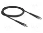 DeLOCK Cable USB 2.0 Tipo C a Tipo C de 1 m, 60 W, Negro