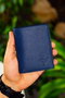Zoozie Bags Cartera de Piel Auténtica para Hombre, Azul Marino