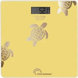 Little Balance 8731 Báscula Personal Tortugas de Arena Metálicas, Reparable por USB, 180 kg / 100 g, Amarillo