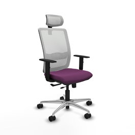 PIQUERAS Y CRESPO Silla de oficina Haches con mecanismo Sincro/Traslack, Morado y Blanco