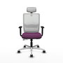 PIQUERAS Y CRESPO Silla de oficina Haches con mecanismo Sincro/Traslack, Morado y Blanco