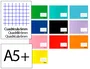 Liderpapel Libreta Smart A5 Plus Apaisado, 32 Hojas Cuadro 6 mm, 75gr, Colores Surtidos