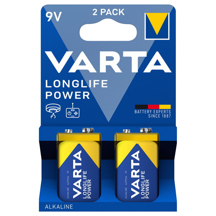 VARTA Longlife Power 9V, Pack de 2 piezas VARTA Longlife Power 9V, Pack de 2 piezas