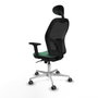 PIQUERAS Y CRESPO Silla de oficina Jorquera con mecanismo Sincro, verde esmeralda y negro